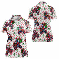 BRAAAP! Motorbike Santa Christmas Women Polo Shirt - Wonder Print Shop