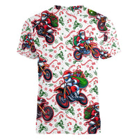 BRAAAP! Motorbike Santa Christmas Women V-Neck T-Shirt - Wonder Print Shop