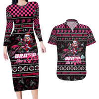 Braap Live A Girl Couples Matching Long Sleeve Bodycon Dress and Hawaiian Shirt Christmas Merry Braapmas - Wonder Print Shop