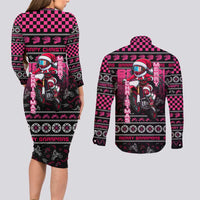 Braap Live A Girl Couples Matching Long Sleeve Bodycon Dress and Long Sleeve Button Shirt Christmas Merry Braapmas - Wonder Print Shop