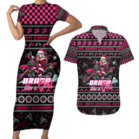 Braap Live A Girl Couples Matching Short Sleeve Bodycon Dress and Hawaiian Shirt Christmas Merry Braapmas - Wonder Print Shop