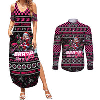 Braap Live A Girl Couples Matching Summer Maxi Dress and Long Sleeve Button Shirt Christmas Merry Braapmas - Wonder Print Shop