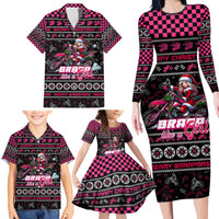 Braap Live A Girl Family Matching Long Sleeve Bodycon Dress and Hawaiian Shirt Christmas Merry Braapmas - Wonder Print Shop