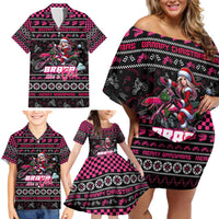 Braap Live A Girl Family Matching Off Shoulder Short Dress and Hawaiian Shirt Christmas Merry Braapmas - Wonder Print Shop