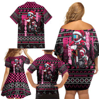 Braap Live A Girl Family Matching Off Shoulder Short Dress and Hawaiian Shirt Christmas Merry Braapmas - Wonder Print Shop