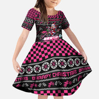 Braap Live A Girl Kid Short Sleeve Dress Christmas Merry Braapmas - Wonder Print Shop