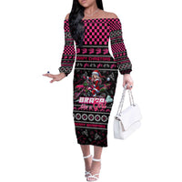 Braap Live A Girl Off The Shoulder Long Sleeve Dress Christmas Merry Braapmas - Wonder Print Shop