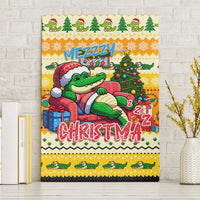 Crocodile Mezzy Christmas Canvas Wall Art Funny Style - Wonder Print Shop