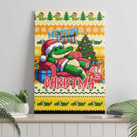 Crocodile Mezzy Christmas Canvas Wall Art Funny Style - Wonder Print Shop