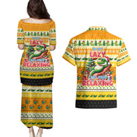 Crocodile Mezzy Christmas Couples Matching Puletasi and Hawaiian Shirt Funny Style - Wonder Print Shop