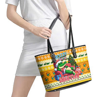 Crocodile Mezzy Christmas Leather Tote Bag Funny Style - Wonder Print Shop
