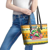 Crocodile Mezzy Christmas Leather Tote Bag Funny Style - Wonder Print Shop