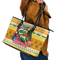 Crocodile Mezzy Christmas Leather Tote Bag Funny Style - Wonder Print Shop