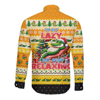 Crocodile Mezzy Christmas Long Sleeve Button Shirt Funny Style - Wonder Print Shop