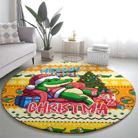 Crocodile Mezzy Christmas Round Carpet Funny Style
