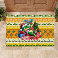 Crocodile Mezzy Christmas Rubber Doormat Funny Style - Wonder Print Shop