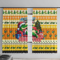 Crocodile Mezzy Christmas Window Curtain Funny Style - Wonder Print Shop