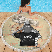 Personalized Father And Son Beach Blanket Gift for Dad - Wonder Print Shop