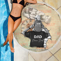 Personalized Father And Son Beach Blanket Gift for Dad - Wonder Print Shop
