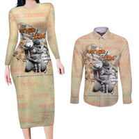 Personalized Father And Son Couples Matching Long Sleeve Bodycon Dress and Long Sleeve Button Shirt Gift for Dad - Wonder Print Shop