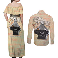Personalized Father And Son Couples Matching Off Shoulder Maxi Dress and Long Sleeve Button Shirt Gift for Dad - Wonder Print Shop