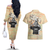 Personalized Father And Son Couples Matching Off The Shoulder Long Sleeve Dress and Hawaiian Shirt Gift for Dad - Wonder Print Shop