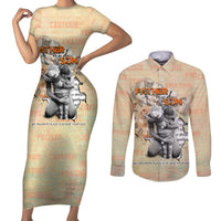 Personalized Father And Son Couples Matching Short Sleeve Bodycon Dress and Long Sleeve Button Shirt Gift for Dad - Wonder Print Shop