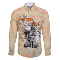 Personalized Father And Son Family Matching Off The Shoulder Long Sleeve Dress and Hawaiian Shirt Gift for Dad - Wonder Print Shop