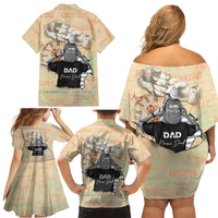 Personalized Father And Son Family Matching Off Shoulder Short Dress and Hawaiian Shirt Gift for Dad - Wonder Print Shop