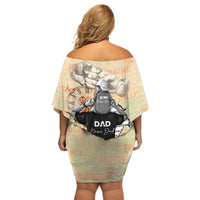 Personalized Father And Son Family Matching Off Shoulder Short Dress and Hawaiian Shirt Gift for Dad - Wonder Print Shop