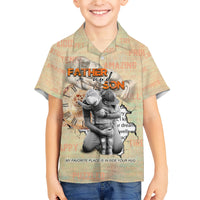 Personalized Father And Son Family Matching Short Sleeve Bodycon Dress and Hawaiian Shirt Gift for Dad - Wonder Print Shop