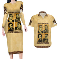 Freedom Fighters Couples Matching Long Sleeve Bodycon Dress and Hawaiian Shirt Civil Rights Leaders Revolution - Wonder Print Shop
