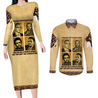 Freedom Fighters Couples Matching Long Sleeve Bodycon Dress and Long Sleeve Button Shirt Civil Rights Leaders Revolution - Wonder Print Shop