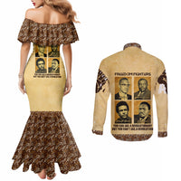Freedom Fighters Couples Matching Mermaid Dress and Long Sleeve Button Shirt Civil Rights Leaders Revolution