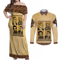 Freedom Fighters Couples Matching Off Shoulder Maxi Dress and Long Sleeve Button Shirt Civil Rights Leaders Revolution - Wonder Print Shop