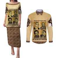 Freedom Fighters Couples Matching Puletasi and Long Sleeve Button Shirt Civil Rights Leaders Revolution - Wonder Print Shop