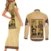 Freedom Fighters Couples Matching Short Sleeve Bodycon Dress and Long Sleeve Button Shirt Civil Rights Leaders Revolution - Wonder Print Shop
