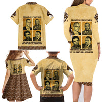 Freedom Fighters Family Matching Long Sleeve Bodycon Dress and Hawaiian Shirt Civil Rights Leaders Revolution - Wonder Print Shop
