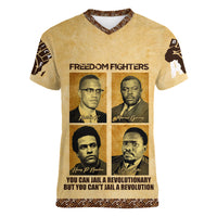 Freedom Fighters Women V Neck T Shirt Civil Rights Leaders Revolution - Wonder Print Shop
