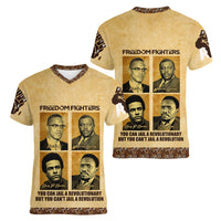 Freedom Fighters Women V Neck T Shirt Civil Rights Leaders Revolution - Wonder Print Shop