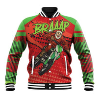 Braaap Baseball Jacket Motorcross Santa Christmas - Wonder Print Shop