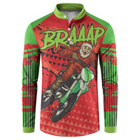 Braaap Button Sweatshirt Motorcross Santa Christmas - Wonder Print Shop