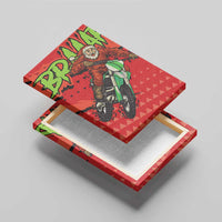 Braaap Canvas Wall Art Motorcross Santa Christmas - Wonder Print Shop