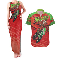 Braaap Couples Matching Tank Maxi Dress and Hawaiian Shirt Motorcross Santa Christmas - Wonder Print Shop