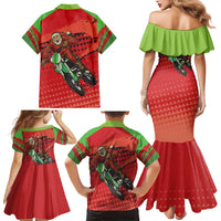 Braaap Family Matching Mermaid Dress and Hawaiian Shirt Motorcross Santa Christmas - Wonder Print Shop
