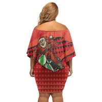 Braaap Family Matching Off Shoulder Short Dress and Hawaiian Shirt Motorcross Santa Christmas - Wonder Print Shop