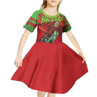 Braaap Kid Short Sleeve Dress Motorcross Santa Christmas - Wonder Print Shop