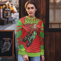 Braaap Ugly Christmas Sweater Motorcross Santa Christmas - Wonder Print Shop