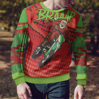 Braaap Ugly Christmas Sweater Motorcross Santa Christmas - Wonder Print Shop