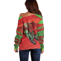 Braaap Off Shoulder Sweater Motorcross Santa Christmas - Wonder Print Shop